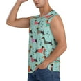 thumbnail image 3 of Fotbe Men's Christmas Dachshund Print Men's Sleeveless Muscle Tank Tops Casual T-Shirts for Gym Workout Beach-3X-Large, 3 of 8