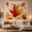 Autumn Maple, variant on Large Central Maple Leaf on Swirling Wind Background, Energetic Watercolor for Home Decor Enthusiasts, Fall Art Wall Decor, Housewarming Gift, Tapestry Wall Hanging for Living Room and Bedroom
