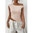 thumbnail image 3 of PRETTYGARDEN Womens Summer Off The Shoulder Crop Tops Sleeveless One Shoulder Ruched Asymmetrical Y2K Going Out Tank Top, 3 of 8