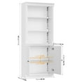 thumbnail image 4 of Homfa 71"H Bookcase with Doors, 5 Tier Storage Bookshelf with Adjustable Shelf for Study Home Office, White, 4 of 7