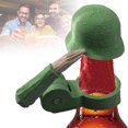 thumbnail image 4 of Tope Botella 3d Impresión S Gracioso Saludo Soldado Con Tapas Decorativas Reutilizables () Verde, 4 of 9