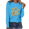 thumbnail image 1 of Pompotops T-shirt Décontracté Imprimé pour Femmes Col Rond Manches Longues Blouse, 1 of 7
