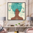 thumbnail image 2 of Designart 'Portrait of African American Woman With Blue Hair I' Modern Framed Canvas Wall Art Print, 2 of 5