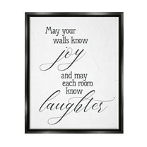 May Your Walls Know Joy Uplifting Phrase Inspirational Graphic Art Jet Black Framed Art Print Wall Art