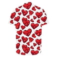 thumbnail image 4 of biudgviw Big and Tall Shirts for Men Valentine's Day Print Short Sleeve Tops Lapel Button Down Fashion Loose Graphic Tees S-5XL, 4 of 5