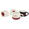 thumbnail image 4 of Holiday Time 4 pack Stoneware Christmas Snowman Stackable Mug Set, 32.8 oz, Festive Drinkware, 4 of 6