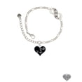 thumbnail image 2 of Delight Jewelry Black Enamel Heart with Paw Prints Silver-tone Paw Infinity Link Chain Bracelet, 6"+2" Extender, 2 of 3