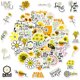 thumbnail image 2 of Paquete de pegatinas con forma de girasol y margarita, vinilo de 4 cm, 50 unidades, impermeables, 2 of 2