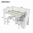thumbnail image 6 of Bellemave Loft Bed with Desk and Stairs, Wood Full Size Loft Beds Frame with 4 Sotage Drawers and 4 Shelves, High Loft Beds for Bedroom (White), 6 of 10