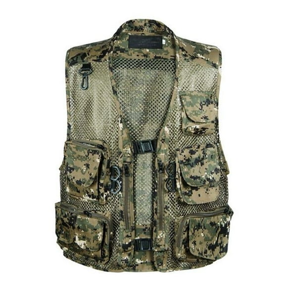 Panda Superstore PS-SPO3258946011-ALAN01720 Soft Mesh Camouflage Mens Fishing Vest Waistcoat, Extra Large