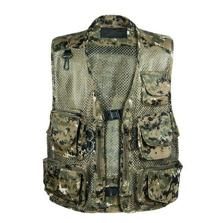 Soft Mesh Camouflage Mens Fishing Vest Waistcoat Extra Large