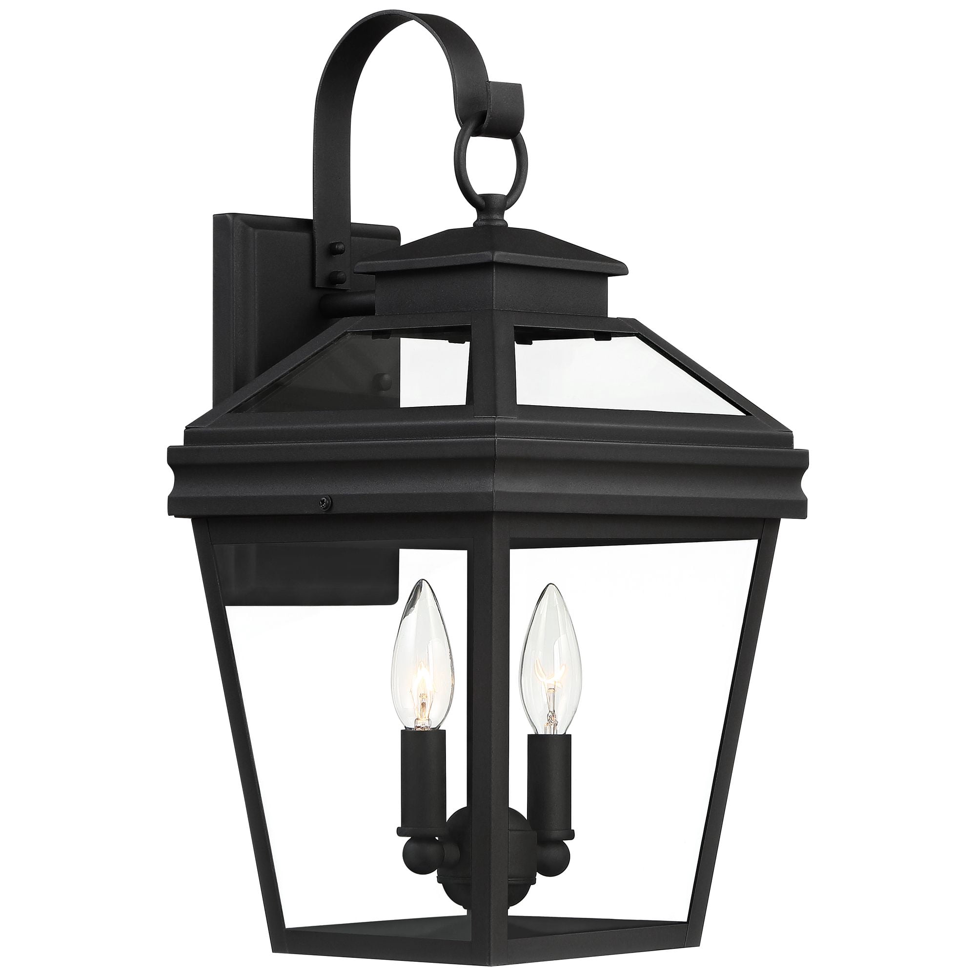 John Timberland Stratton Street Rustic Outdoor Wall Light Fixture Texturized Black 16 1/2" Clear Glass for Post Exterior Barn Deck House Porch Yard
