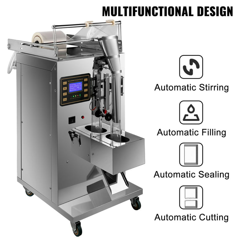 BENTISM Automatic Liquid Sealing Machine Food-Grade Stainless Steel  Weighing Filling Machine 5-160g Liquid Quantitative Dispenser, with 20-40  Bags/Min Sauce Packing, Trilateral Sealing for Oil/Milk 
