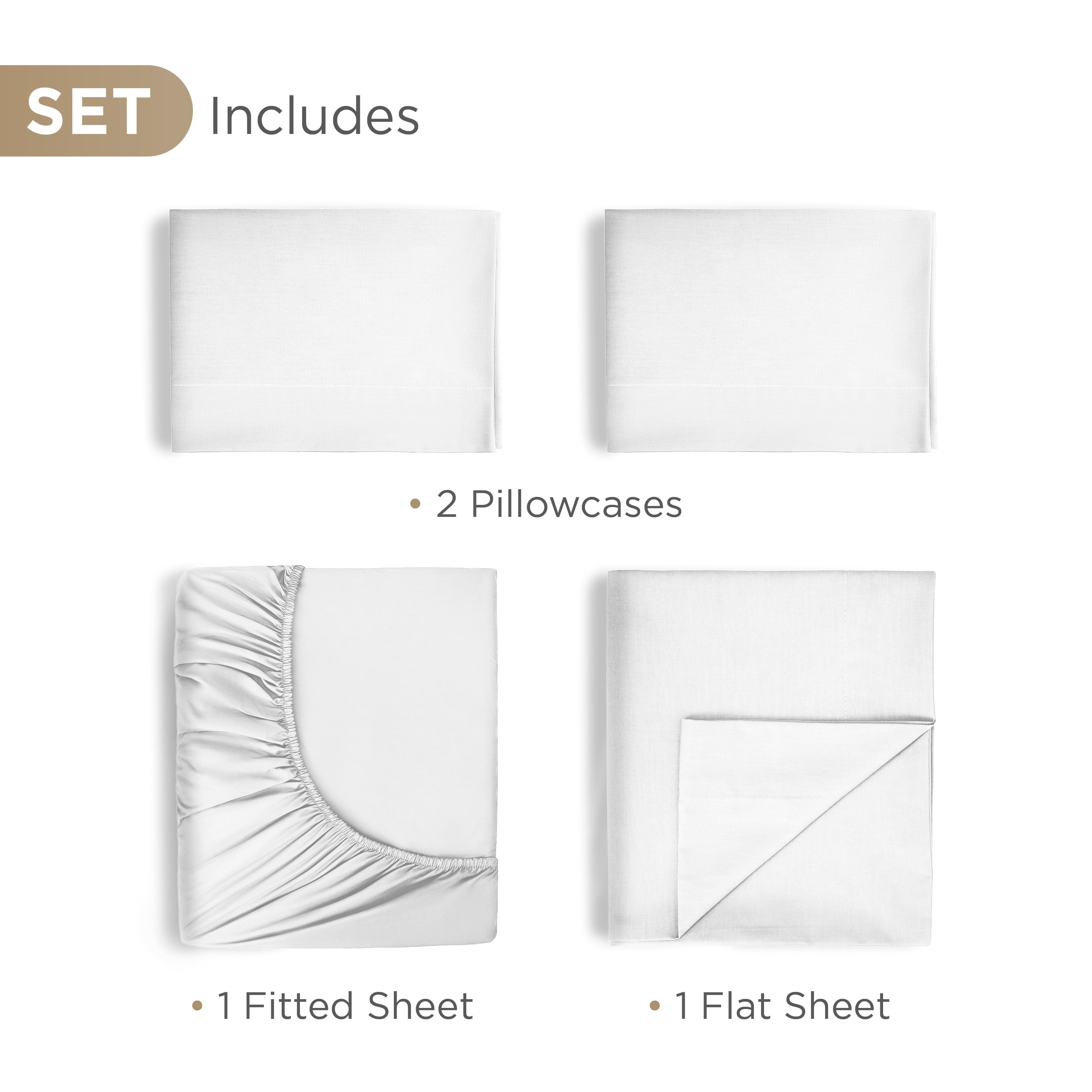 Martex 4-Piece Queen Sheet Set | 100% Supima Cotton 700TC Sateen | White