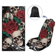 thumbnail image 3 of Psesaysky Red Rose Skull Sweat Towel Car Seat Cover Protector Front Seats for Gym Workout,Running,Swimming,Beach and Hiking,Waterproof Universal Seat Cover for Car,Trucks,Van & SUV, 3 of 7