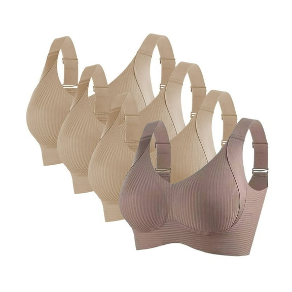Women's Bras Thin Laceless Ring Comfortable Breathability Underwear Large Size Brater Buckle Female Bra Deep Vest Bralette Wireless Bra Bra