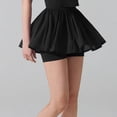 thumbnail image 5 of LAJPXKHY Summer 2 in 1 Skirt with Shorts for Women Ruffle Elastic High Waisted Lightweight Thin Summer Mini Skirts Tennis Shorts, 5 of 6