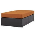 thumbnail image 3 of Modern Contemporary Urban Design Outdoor Patio Balcony Rectangle Ottoman, Orange, Rattan, 3 of 5
