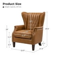 thumbnail image 5 of Traditional Genuine Leather Accent Chair with Nailhead Trim Tufted Armchair for Living Room Camel, 5 of 7