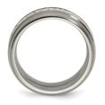 thumbnail image 2 of Auriga Fine Jewelry Titanium and Sterling Silver Brushed and Polished 9mm Ring for Women Size 10, 2 of 6
