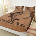 thumbnail image 3 of Manfei Fishing and Hunting Full Size Sheets for Kids, Pike Fish Bed Sheets, Rustic Farmhouse Animal Sheet Sets, Super Cozy Room Decor, 4-Piece, 3 of 7