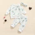 thumbnail image 4 of Komoo 3Pcs Newborn Infant Baby Girl Outfits Long Sleeve Sweatshirts Pants Sets Clothing Gifts, 4 of 9