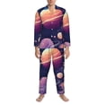 thumbnail image 3 of Fotbe Planet Pastel Galaxy Pijama de Hombre con Estampado de Manga Larga, Conjunto de 2 Piezas, Ropa de Dormir Suave y Cómoda con Bolsillos-XX-Large, 3 of 7