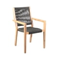 thumbnail image 7 of Madsen Outdoor Eucalyptus Wood and Charcoal Rope Dining Chairs with Gray Teak Finish - Set of 2, 7 of 7