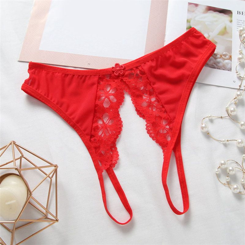 FANTADOOL Women's Lace Hollow Out Underwear Women Seamless Panties G-String  Briefs Lingerie Tanga Thong