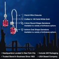 thumbnail image 2 of Gem Stone King 14K White Gold Pink Tourmaline and White Diamond French Wire Dangle Earrings for Women (1.13 Cttw, Gemstone October Birthstone, Oval 6X4MM and Round 2.5MM), 2 of 6