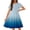 Gradient Blue, variant on Arshiner Girl's Summer Dresses Ruffle Short Sleeve Swing Flowy Midi Casual Sundress with Pockets