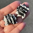 thumbnail image 5 of MATROOY Natural Black Zebra stone Lotus flower skull Quartz Crystal Skull Healing 1PC, 5 of 9