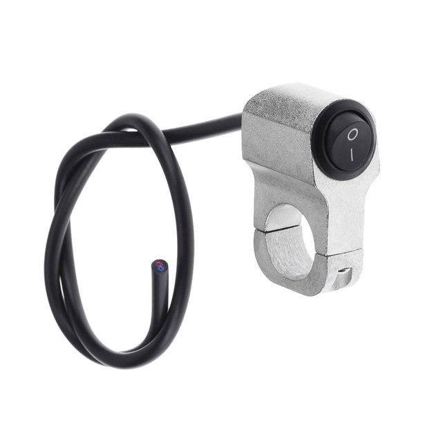 Interruptor de encendido/apagado de aluminio Ndcxsfigh para manillar de motocicleta 7/8 pulgadas con LED plata