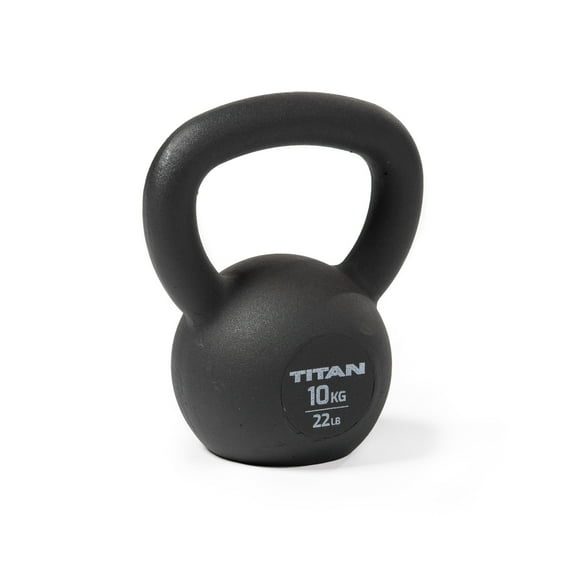 Titan Fitness 10 KG Cast Iron Kettlebell, Single Piece Casting, KG and LB Markings, Full Body Workout