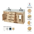 thumbnail image 3 of Ariel Hepburn 67 Inch Double Oval Sink Bathroom Vanity With Italian Carrara Marble Countertop 1.5 Inch Edge In Oak, 3 of 10