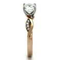 thumbnail image 4 of Womens Rings Two-Tone IP Rose Gold Stainless Steel Ring with AAA Grade CZ in Clear TK1163, 4 of 4