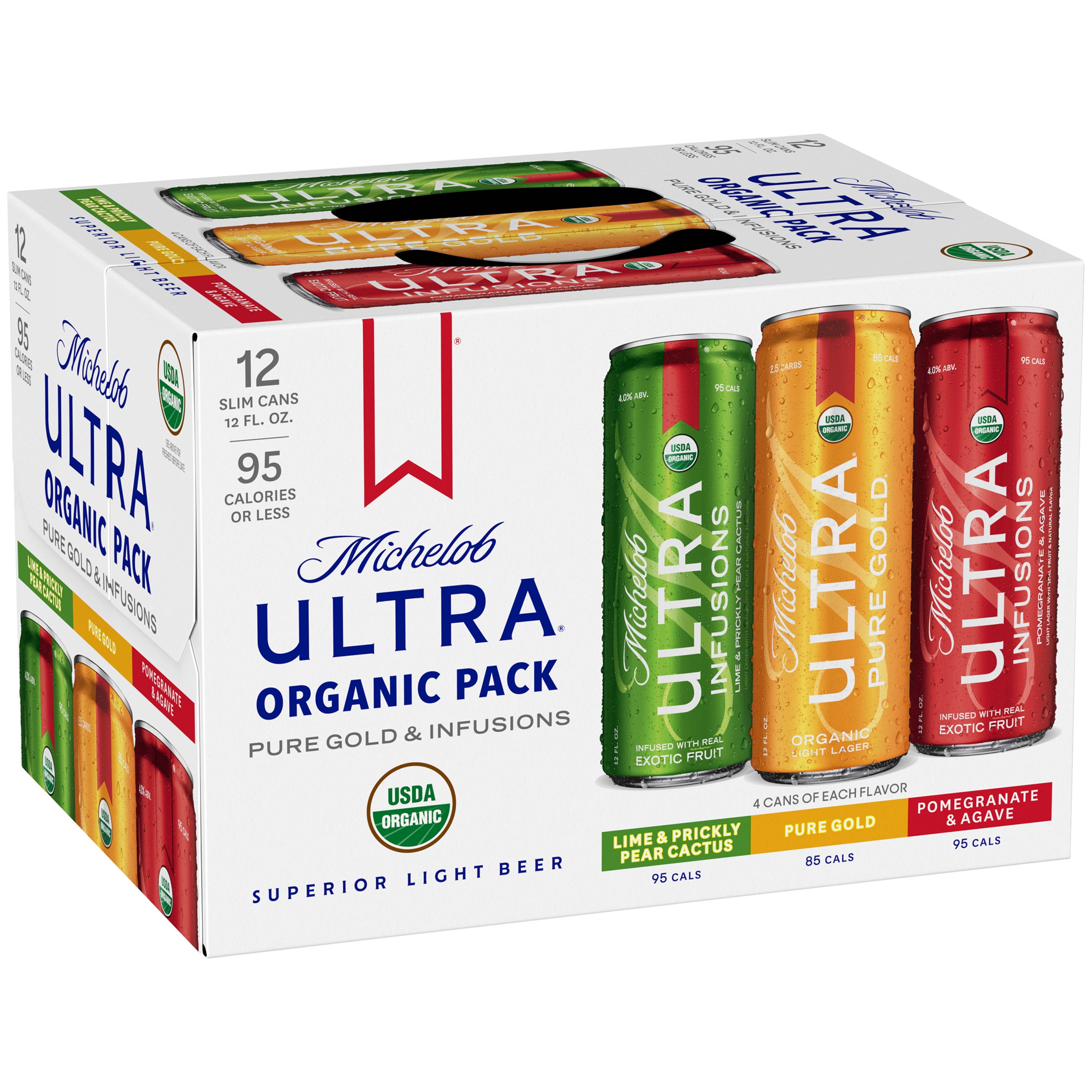 Michelob Ultra Organic Beer Variety Pack, 12 Pack 12 fl. oz. Cans, 4.2% ABV
