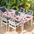 thumbnail image 2 of Watercolor Pink Flowers Table Cloths for 3 Foot Rectangle Tables, Spring Flowers Botanical Wood Grain Patio Waterproof Elastic Fitted Tablecloths, Washable Rectangular Table Cover for Camping, 2 of 8