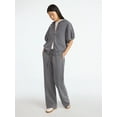 thumbnail image 2 of Scoop Women’s Mineral Washed Fleece Flare Leg Sweatpants, Sizes XS-XXL, 2 of 5
