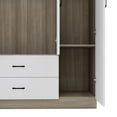 thumbnail image 3 of Idealcabin Freestanding Wardrobe Armoire With Drawers, Bedroom Wardrobe Closet for Hanging Clothes, Wood Cabinet with Shelves, 3 of 8