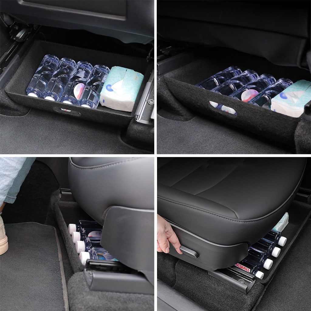 For Car Under for Seat Storage Tray Shockproof Flocking Automobile Interior Under for Seat Organizer