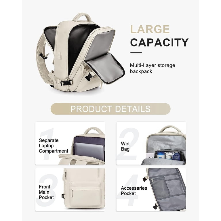 Wattne Small Travel Backpack for Women, Airline Flight  display picture 1