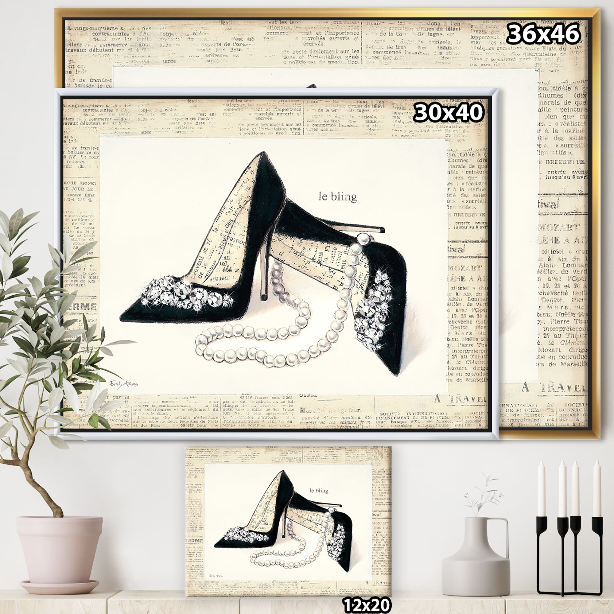 Designart ' Chic Galm Closet I ' Fashion Framed Canvas