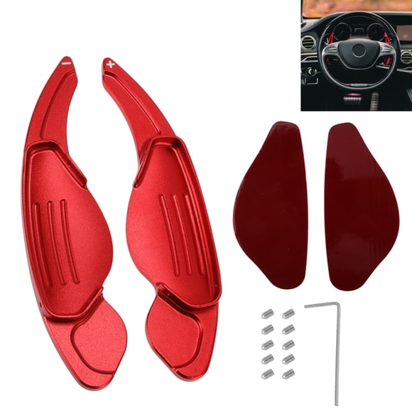 Accesorios interiores de extensión de paletas de cambio de volante de aleación de aluminio rojo de 1 par de Unique Bargains para Land Rover Discovery Sport 2016-2019
