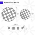 thumbnail image 6 of Ozarke Royal Blue Check Plate Set, Fine Bone China (Set of 12), 6 of 10