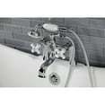 thumbnail image 3 of Kingston Brass KS228PXC Kingston Three-Handle 2-Hole Deck-Mount Clawfoot Tub Faucet with Hand Shower in Polished Chrome, 3 of 7