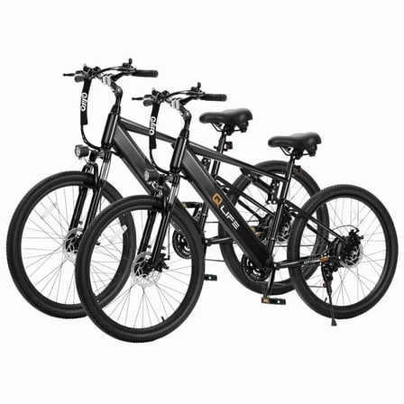 Cityone SO Electric Bike for Adults 26" Ebike,Full Suspension Peak 1200W Motor Ebikes with 21 Speed Carbon Steel Mountain Bicycle Black*2