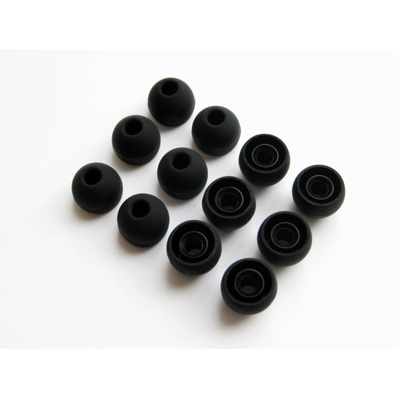 12pcs Medium (Black) Soft Replacement Eartips Earbuds Set Compatible with Audio-Technica CK Series, CKS Series, CKM Series, CKL Series, CKF Series, and ANC Series in-Ear Earphones