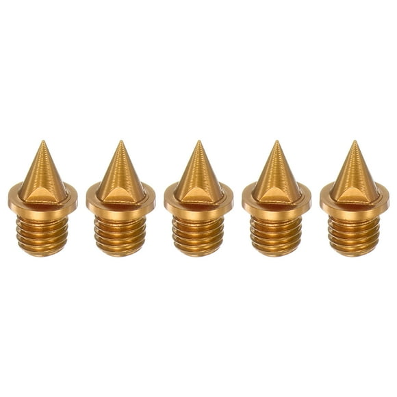 Unique Bargains Track Spikes 1/4 Inch Carbon Steel Lightweight for Sprint Track Shoes, Golden, 5 Pieces