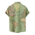 thumbnail image 6 of JLFKNG Mens T-Shirts Fashion World Map Printed T Shirt Breathable Cool Short Sleeve Buttons Up T-Shirt Tops For Men Lapel Comfy Mens Clothes, 6 of 6